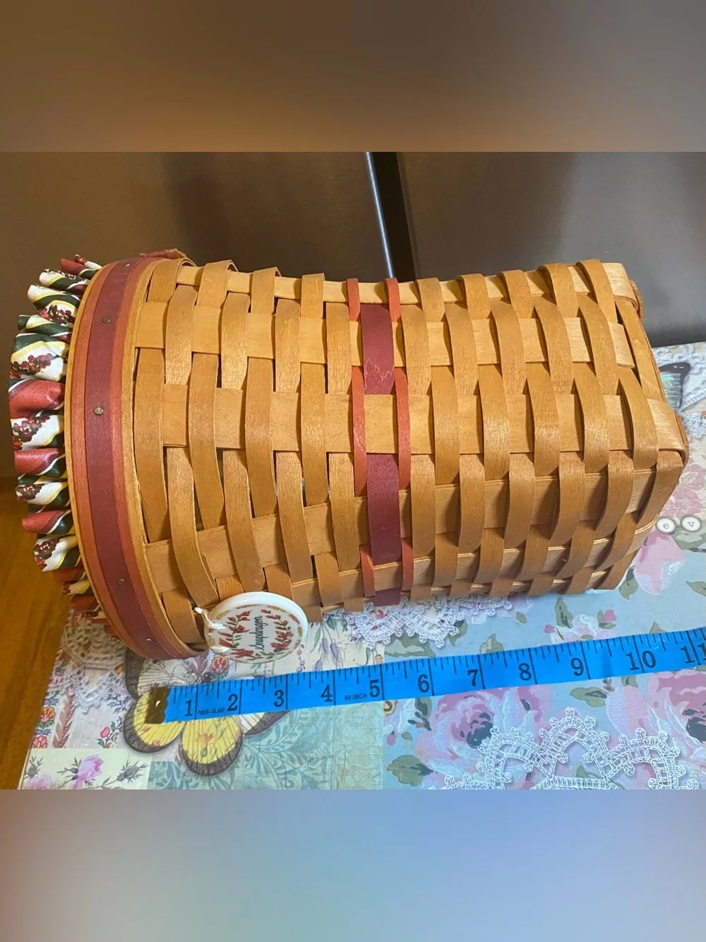 Vintage 1998 Longaberger Snapdragon Basket Cottagecore Farmhouse Decor